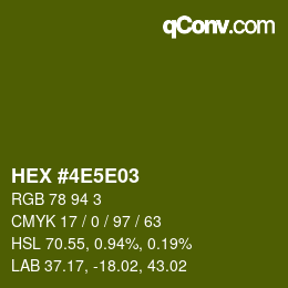 颜色代码: HEX #4E5E03 | qconv.com