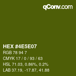 カラーコード: HEX #4E5E07 | qconv.com