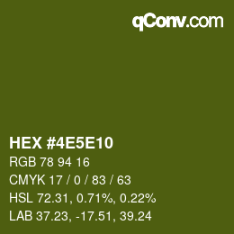 カラーコード: HEX #4E5E10 | qconv.com