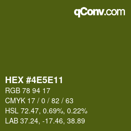 カラーコード: HEX #4E5E11 | qconv.com