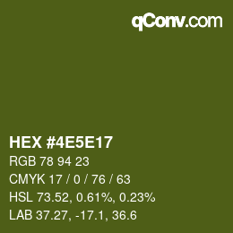 颜色代码: HEX #4E5E17 | qconv.com