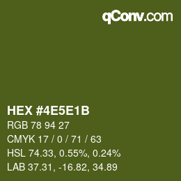 Color code: HEX #4E5E1B | qconv.com
