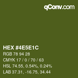 Color code: HEX #4E5E1C | qconv.com