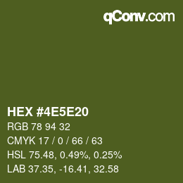 Color code: HEX #4E5E20 | qconv.com