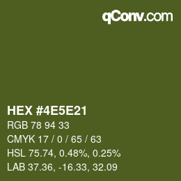 Color code: HEX #4E5E21 | qconv.com