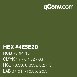 Código de color: HEX #4E5E2D | qconv.com