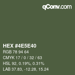 Color code: HEX #4E5E40 | qconv.com