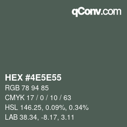 Color code: HEX #4E5E55 | qconv.com