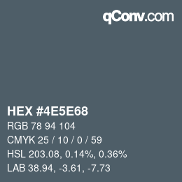 Color code: HEX #4E5E68 | qconv.com