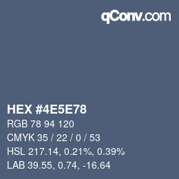 Color code: HEX #4E5E78 | qconv.com