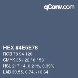 カラーコード: HEX #4E5E78 | qconv.com