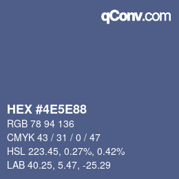 Color code: HEX #4E5E88 | qconv.com