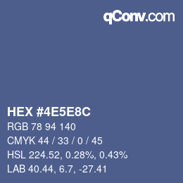 Code couleur: HEX #4E5E8C | qconv.com