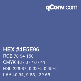 Color code: HEX #4E5E96 | qconv.com