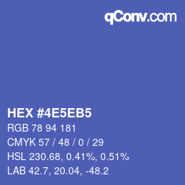 カラーコード: HEX #4E5EB5 | qconv.com