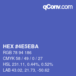 Color code: HEX #4E5EBA | qconv.com