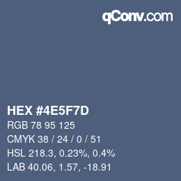 颜色代码: HEX #4E5F7D | qconv.com