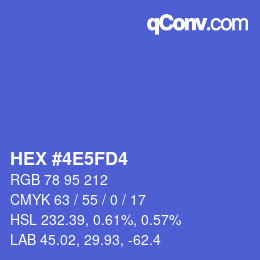 カラーコード: HEX #4E5FD4 | qconv.com