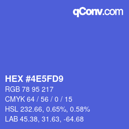 カラーコード: HEX #4E5FD9 | qconv.com