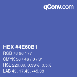 Farbcode: HEX #4E60B1 | qconv.com