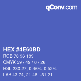 颜色代码: HEX #4E60BD | qconv.com
