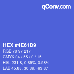 Color code: HEX #4E61D9 | qconv.com