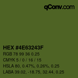 Farbcode: HEX #4E63243F | qconv.com