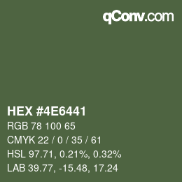 Color code: HEX #4E6441 | qconv.com