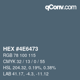 カラーコード: HEX #4E6473 | qconv.com