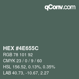 Color code: HEX #4E655C | qconv.com