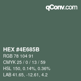 Color code: HEX #4E685B | qconv.com