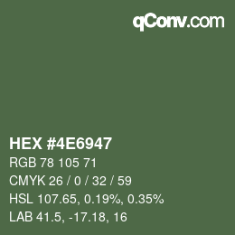 颜色代码: HEX #4E6947 | qconv.com