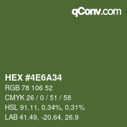 颜色代码: HEX #4E6A34 | qconv.com