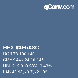 Color code: HEX #4E6A8C | qconv.com