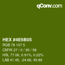 Color code: HEX #4E6B05 | qconv.com