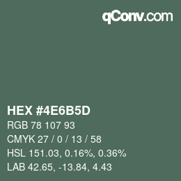 颜色代码: HEX #4E6B5D | qconv.com