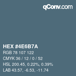 Color code: HEX #4E6B7A | qconv.com