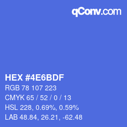颜色代码: HEX #4E6BDF | qconv.com
