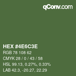 Color code: HEX #4E6C3E | qconv.com