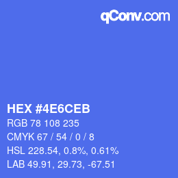 カラーコード: HEX #4E6CEB | qconv.com