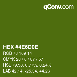 Color code: HEX #4E6D0E | qconv.com