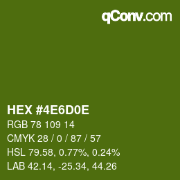 Color code: HEX #4E6D0E | qconv.com