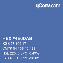 Color code: HEX #4E6DAB | qconv.com