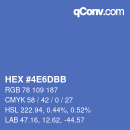 颜色代码: HEX #4E6DBB | qconv.com