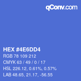 カラーコード: HEX #4E6DD4 | qconv.com