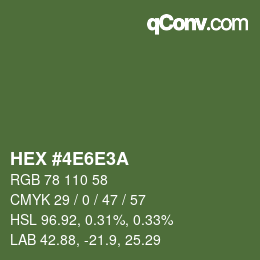 Color code: HEX #4E6E3A | qconv.com