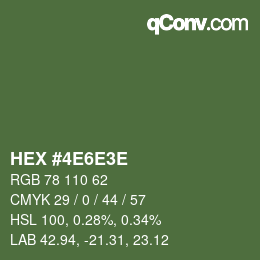 Color code: HEX #4E6E3E | qconv.com