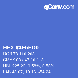 颜色代码: HEX #4E6ED0 | qconv.com