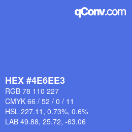 Color code: HEX #4E6EE3 | qconv.com