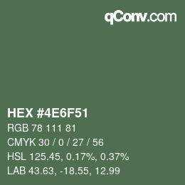 Farbcode: HEX #4E6F51 | qconv.com